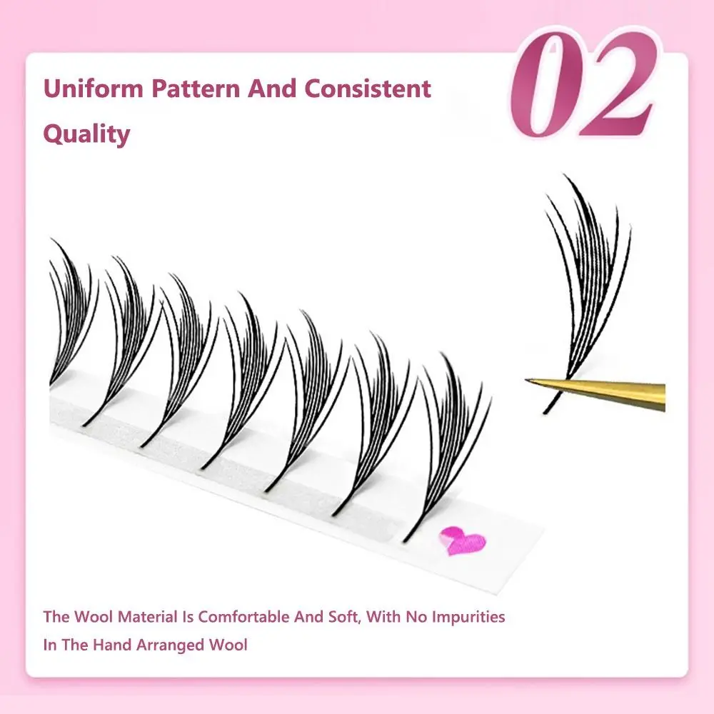 Nieuwe 12-rijows Cluster Wimpers Kit Enkele Cluster Comic Wings Mink Lashes Extensions C/D/CC Krul Individuele Wimpers Oogmake-up Gereedschap
