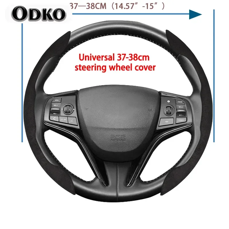 Car Suede Steering Wheel Cover Sweat-absorbin For Opel Corsa Astra Insignia Vectra Meriva Zafira Mokka Grandland