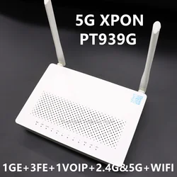 1/2 pcs 5G XPON ONU wifi Second-hand PT939G Fiber Optic xpon Router FTTH gpon ONT 1GE+3FE+1VOIP+2.4G 5G+WIFI Used Without Power