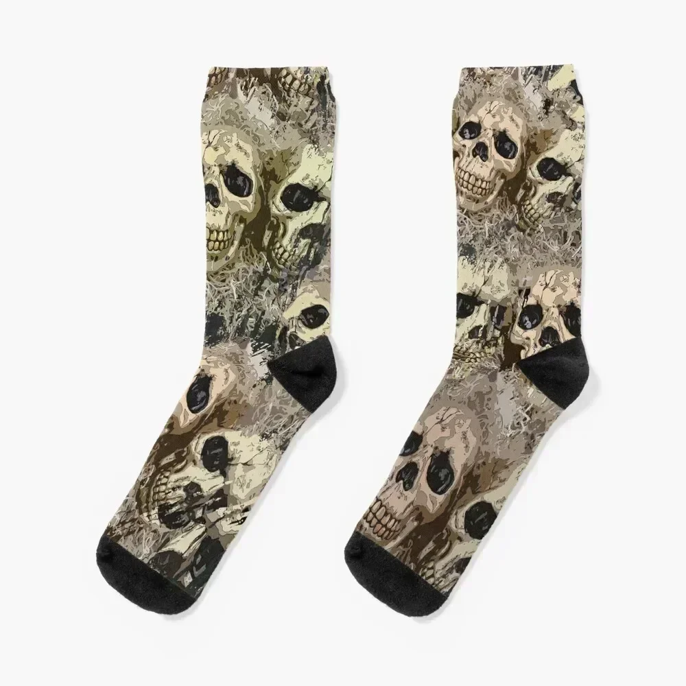 A Pile of Skulls Socks Stockings compression designer brand Men's Running Boy Socks Women's