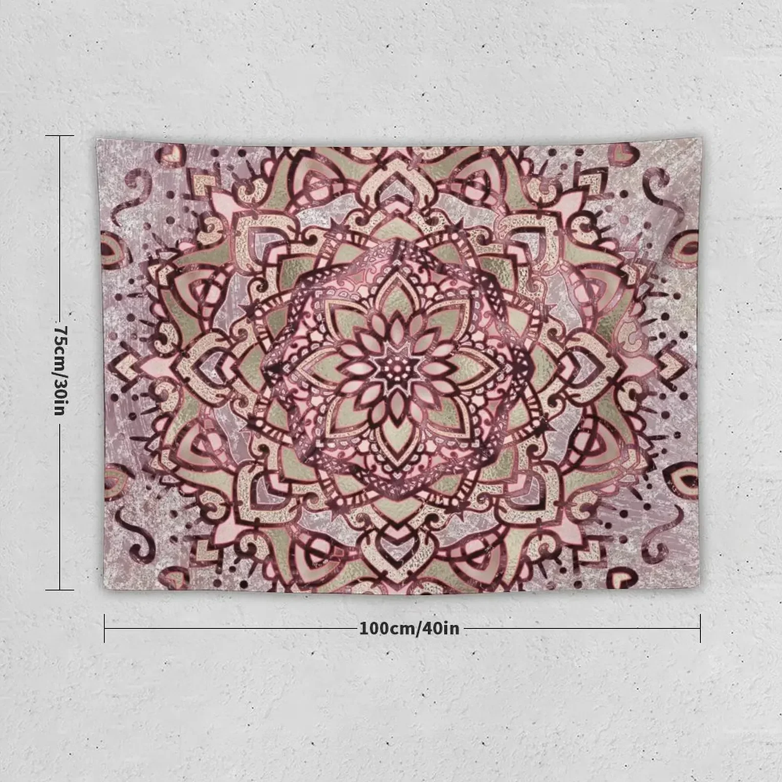 Burgundy plum mandala Tapestry Decoration Home Home Decorations Aesthetic Bedroom Decor Tapestry