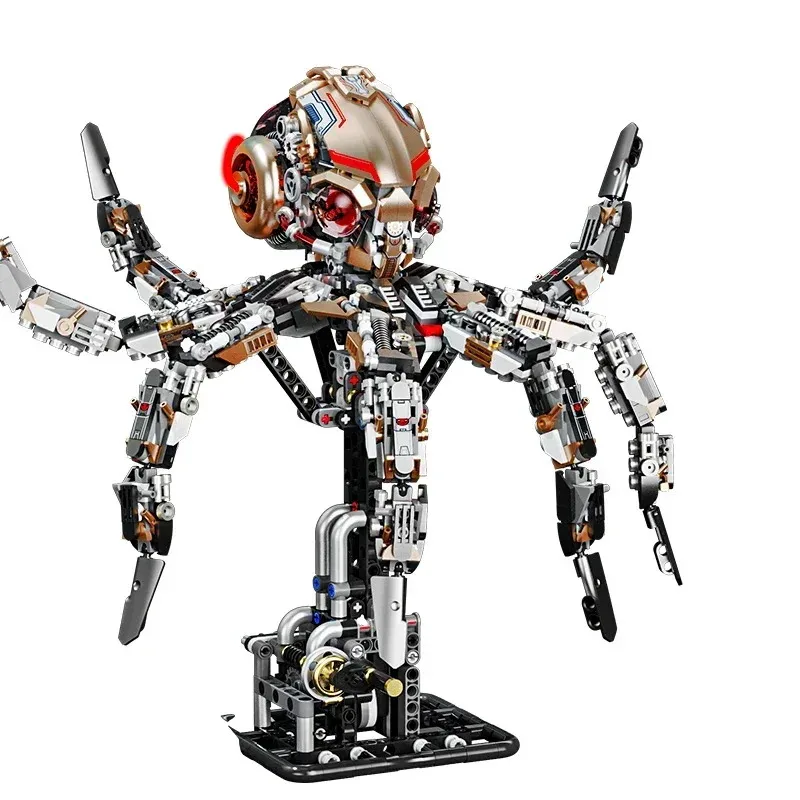 

1768PCS Mechanical Octopus Building Blocks Seabed Animals Model Light Bricks Desktop Decor Creative Toys Holiday Gift For Adults