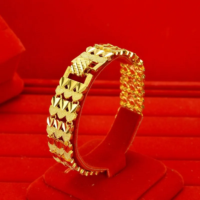 

AU999 золотой браслет женский 24-каратный настоящий золотой наручный браслет-цепочка для часов легкая роскошная модная ювелирная цепочка подарок для подруги