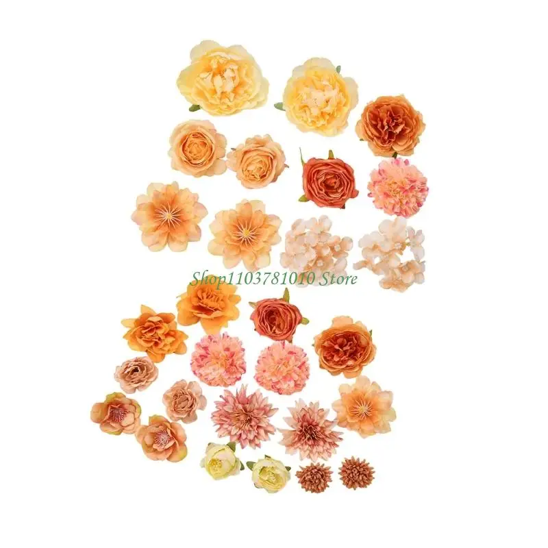 U55D 28/49Pcs Artificial Flower Buds Realistic Flower Bud 4-10cm for Wedding Bouquets Cake Top Decoration Flower Arrangements