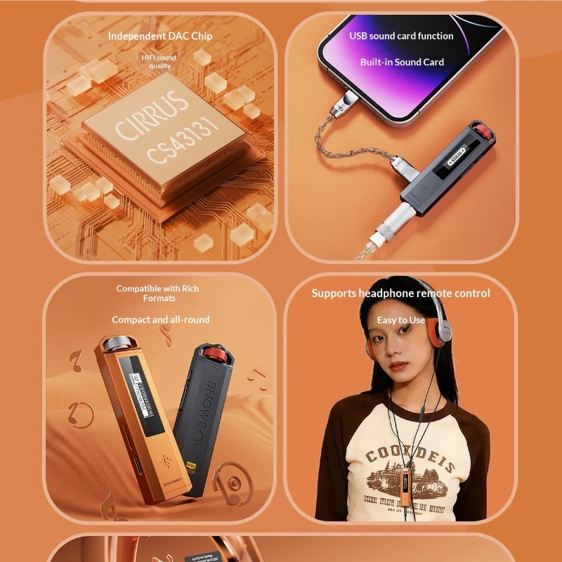 SnowSky  Portable Lossless HiFi Music Player High Resolution Audio DAP Portable MP3 Music Player for Audiophiles