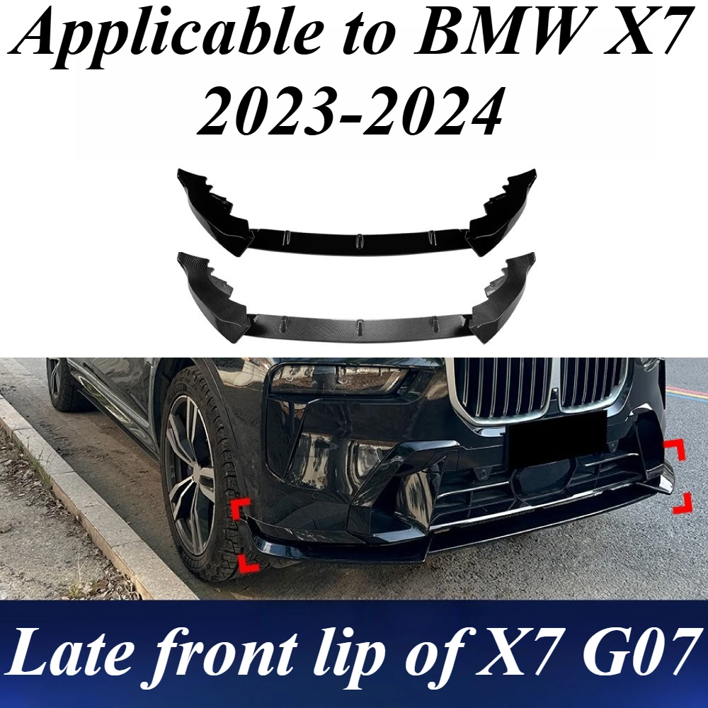 

For BMW X7 G07 LCI 2023-24 M Sport Style Front Lip Splitter Gloss Black Polyurethane Exterior Enhancement Auto Accessories Parts