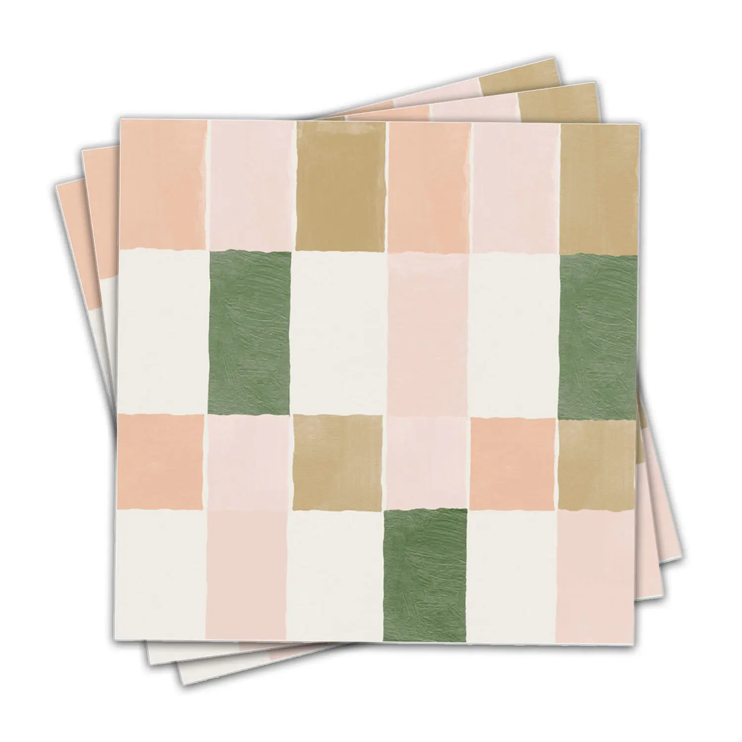 1 ensemble 10 pièces rétro rose et vert carrelage en vinyle peler et coller cuisine et salle de bain panneau de dosseret, escaliers, Renter amovible amovible
