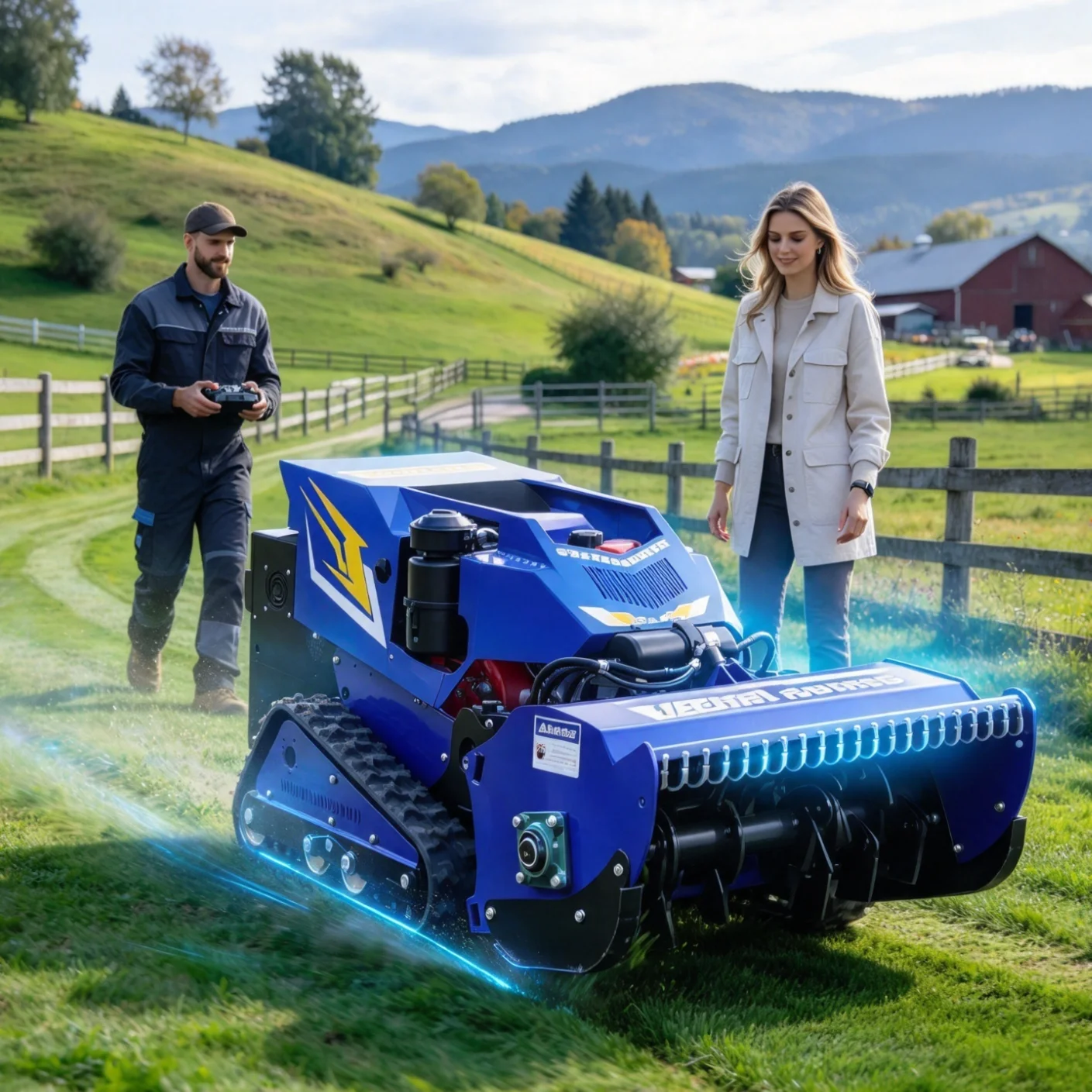 Customized Remote Control Flail Mower, factory outer slope mower for industrial park wall bank weed crushing maintenance