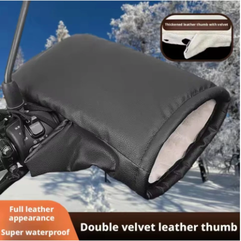 Waterproof Winter Handlebar Mitts Thermal Insulated Hand Covers for Bike Motorcycle Scooter Riding