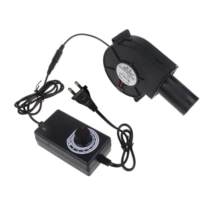 H58C BBQ Fan Cooking Camping Blower Starter 12V 2A Stove High Air Volume Adjustable Speed 5500RPM