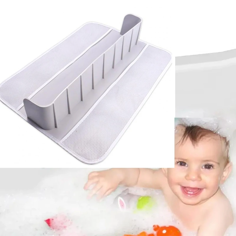 Bathroom Supplies Silicone Bathtub Toy Storage Rack With Suction Cups Splash Guard Organizer For Bathroom