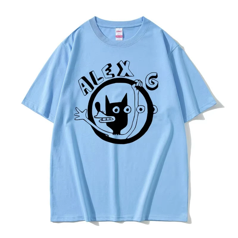 Singer Alex G Graphic Tshirt Men Fashion Cartoon Oversized T-shirts Men's Casual 100% Cotton T Shirt Male Vintage Crewneck Tees