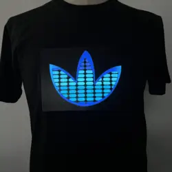 Hot Sale Sound Active Equalizer EL T Shirt Equalizer Light Up Down Led T Shirt Flashing Music Activated Led T-shirt