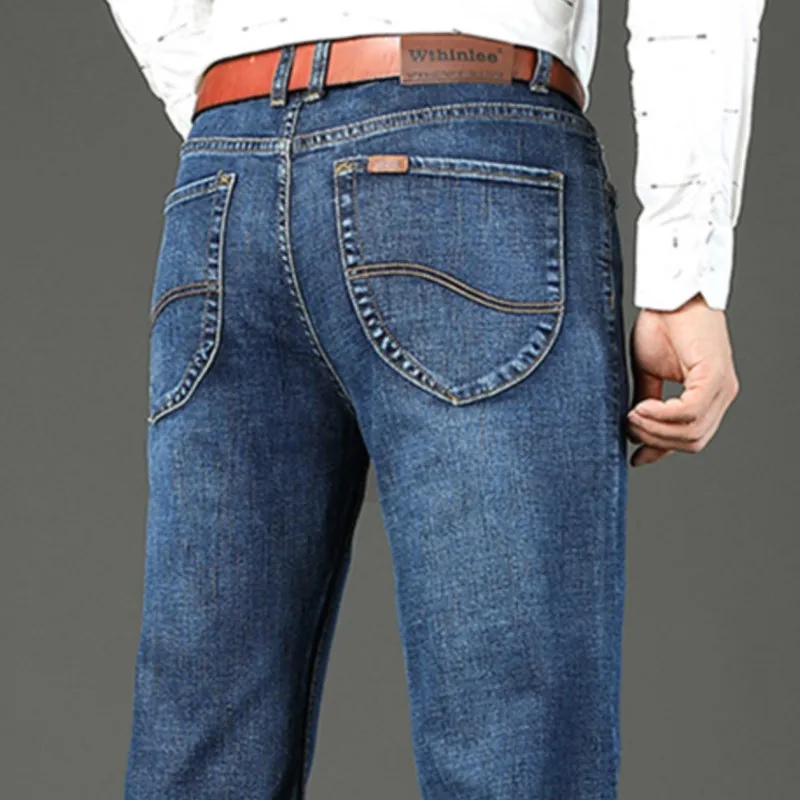 

Denim Jeans Men's Thick Spring Autumn Business Straight Casual Fashion New Arrivals Versatile Casual Long Pants