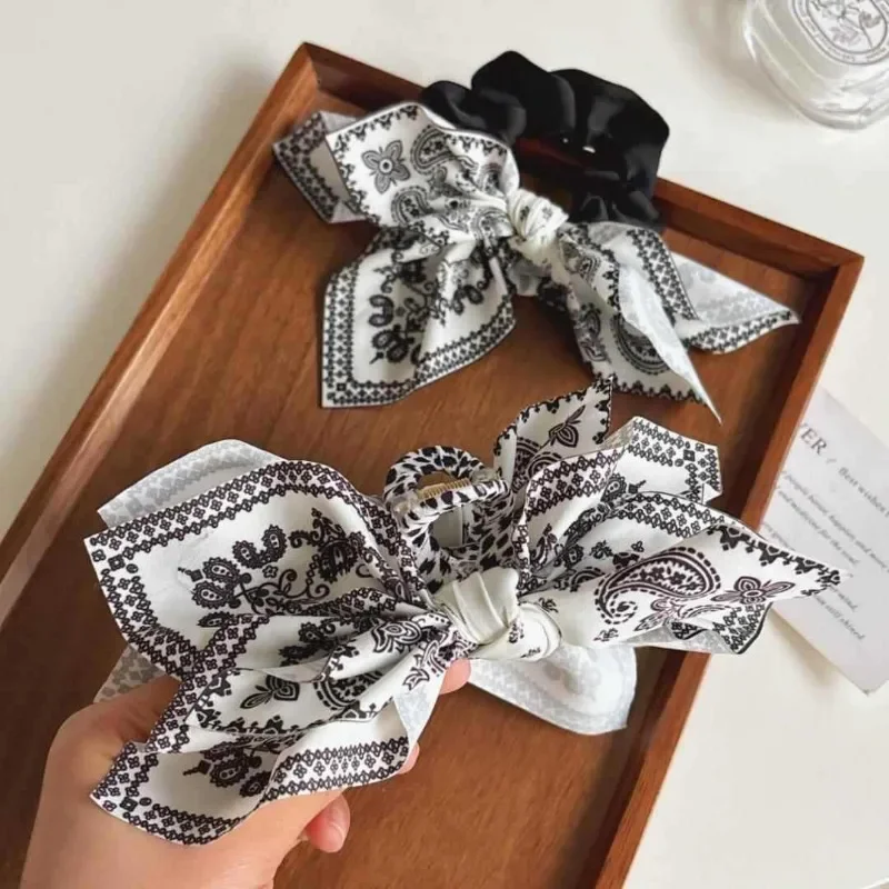 Bohemian Style Bow Hair Claw Cashew Paisley Shark Clip Large Size Hair Clips Boho Vacation Headwear Women Hair Accessories