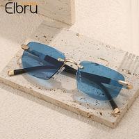 Elbru New Rimless Diamond Cutting Reading Glasses Women Men Anti Blue Light Ultra Light Reading Eyewear 0+1+1.5+2+2.5+3+3.5+4