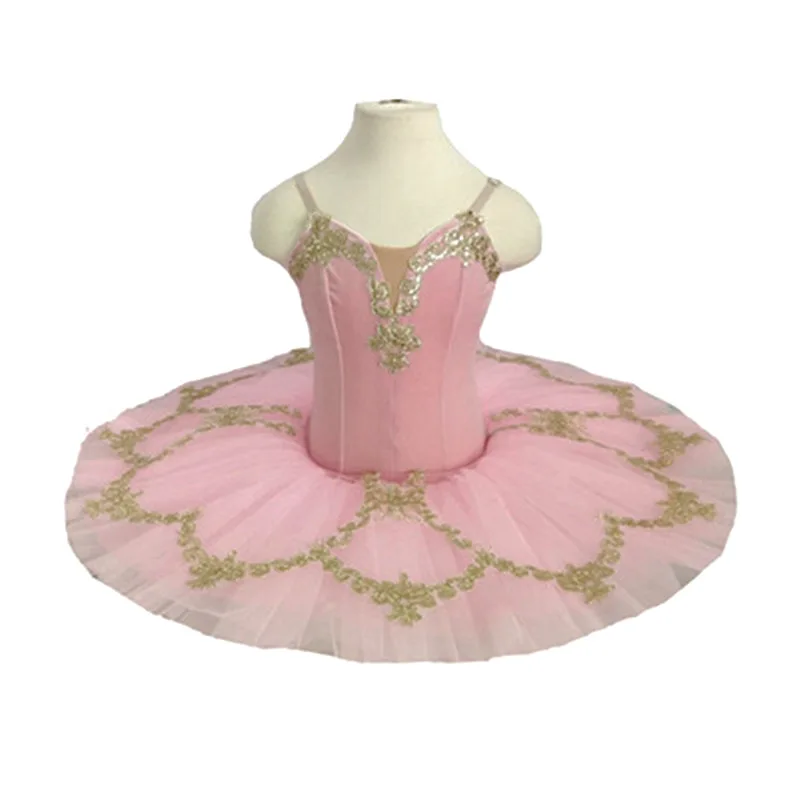 

New pink swan suspender dress princess ballet performance tutu skirt children's dance practice tutu skirt