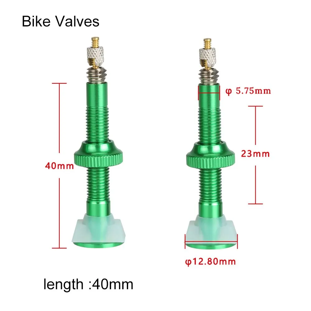 BOLANY 1PCS Bicycle Valve 40mm/60mm Road Bike Vacuum Nozzle For Bike Tubeless Tire Core Aluminum Alloy Valve Accessories