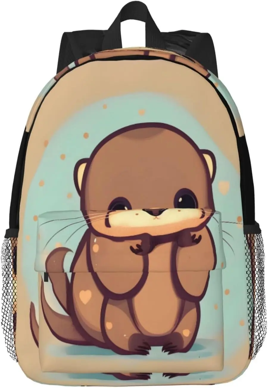 Cute Otter Print Versatile Adult Backpack for Work Hiking Waterproof Backpack Laptop Compartment