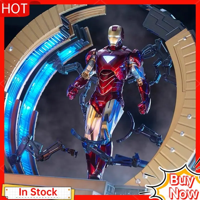 

Marvel Toy Ring Armor Removal Platform MK6 Iron Man Armor Removal Platform MK4 Set Luminous Edition Scene Figurines Model