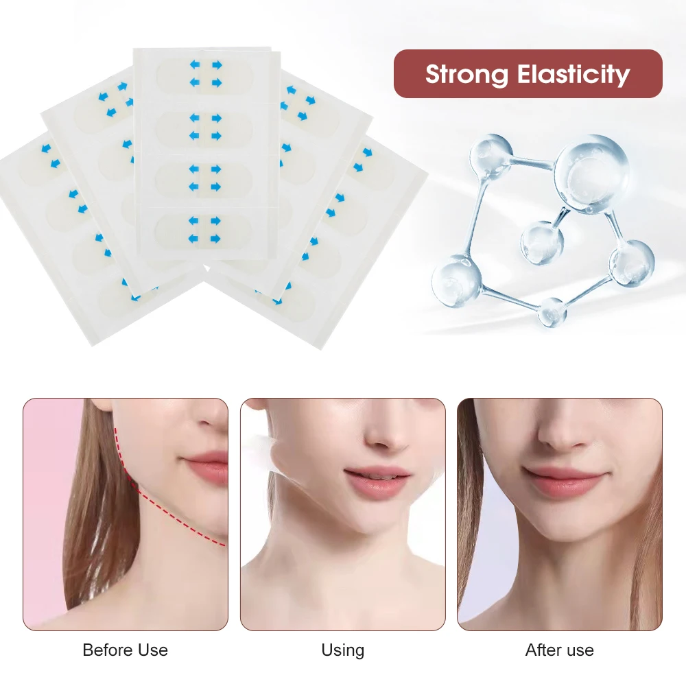 80pcs Invisible V Face lift Tapes Wrinkle Removal Sticker Face Forehead Neck Sticker Pad Anti Aging Patch Facial Slimming Mask