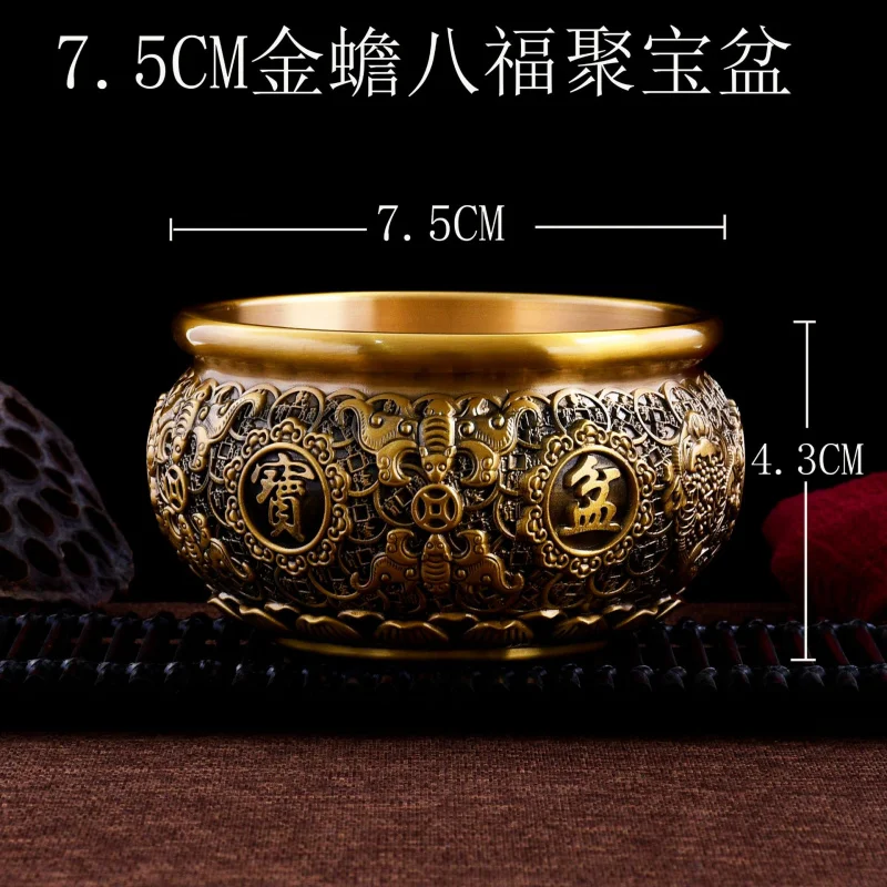 

Поделки из латуни, большой и маленький набор, чаша для сокровищ с золотой жабой, медный орнамент, украшение для рабочего стола, открытие Coppe