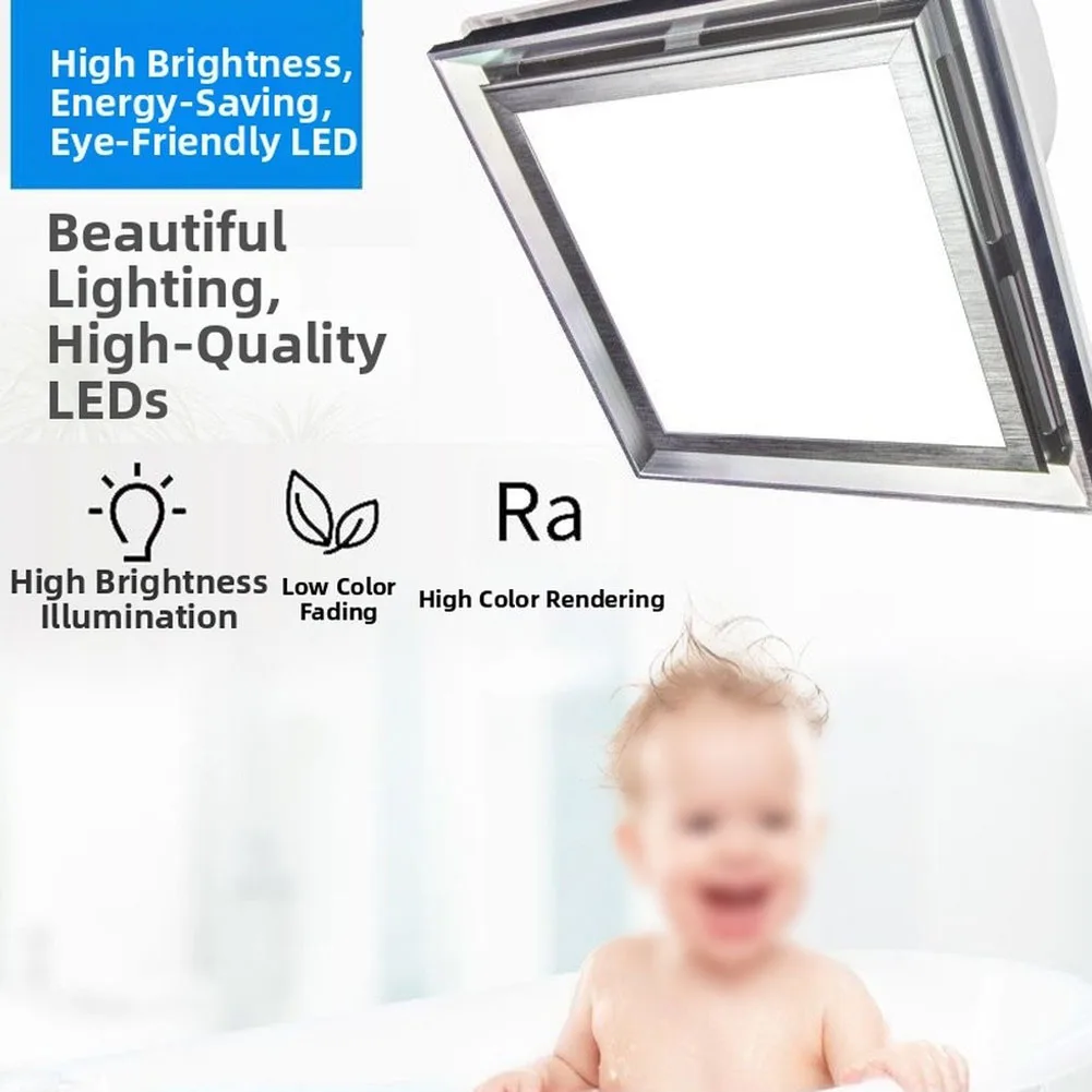Ceiling Ventilation Fan Lighting 2-in-1 Exhaust= Fan With LED Light Exhaust= Fan For Kitchen,Toilet,Bathroom Quiet Operation