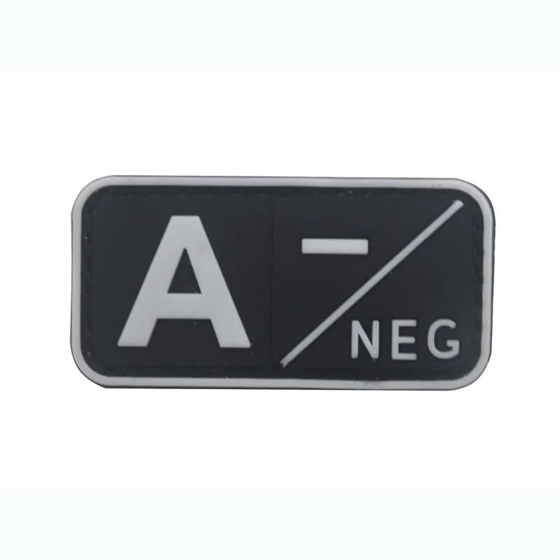 5*2,5 CM 3D Blutgruppe Abzeichen Patch A+ B+ AB+ O+ A- B- AB- O- PVC Gummi Embleme, Militärische Taktische Abzeichen Patches mit Haken – Detail 9