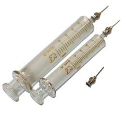 10pcs/Set Glass Syringe 5ml 10ml Syringe Metal Needle Welding Oil Container Glass Push Rod Mobile Phone Repair Tools