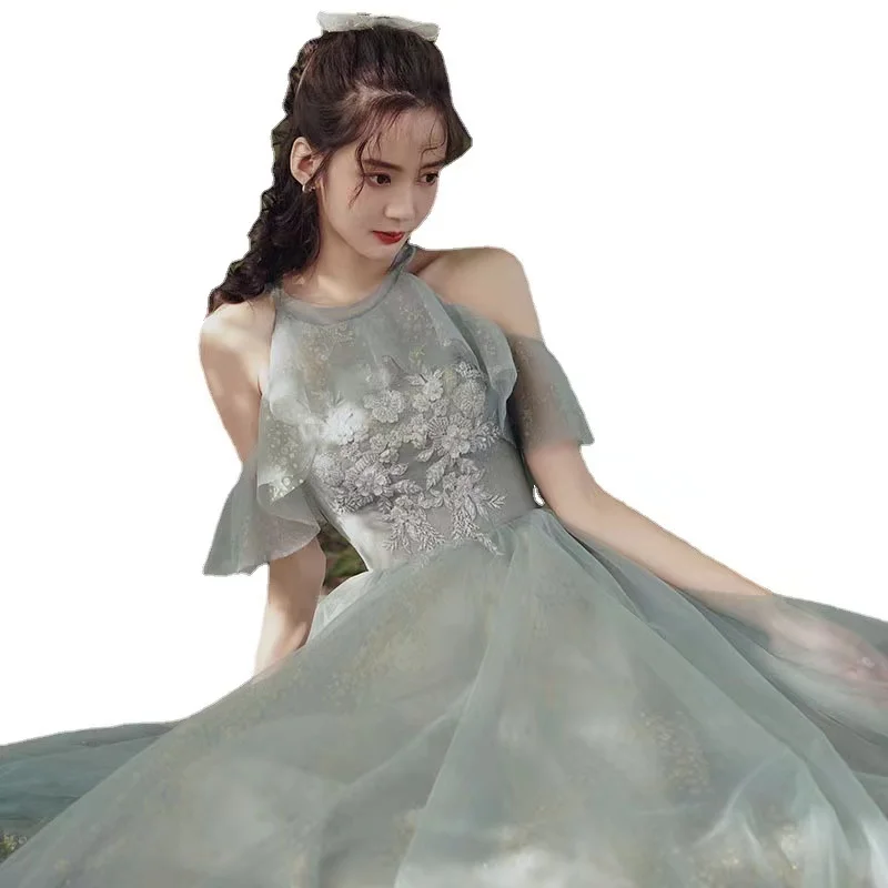 4 أنماط بسيطة فساتين وصيفة الشرف على شكل حرف a قبالة الكتف أنيقة يزين طويل تول كوكتيل رداء حفلات أعياد الميلاد للنساء