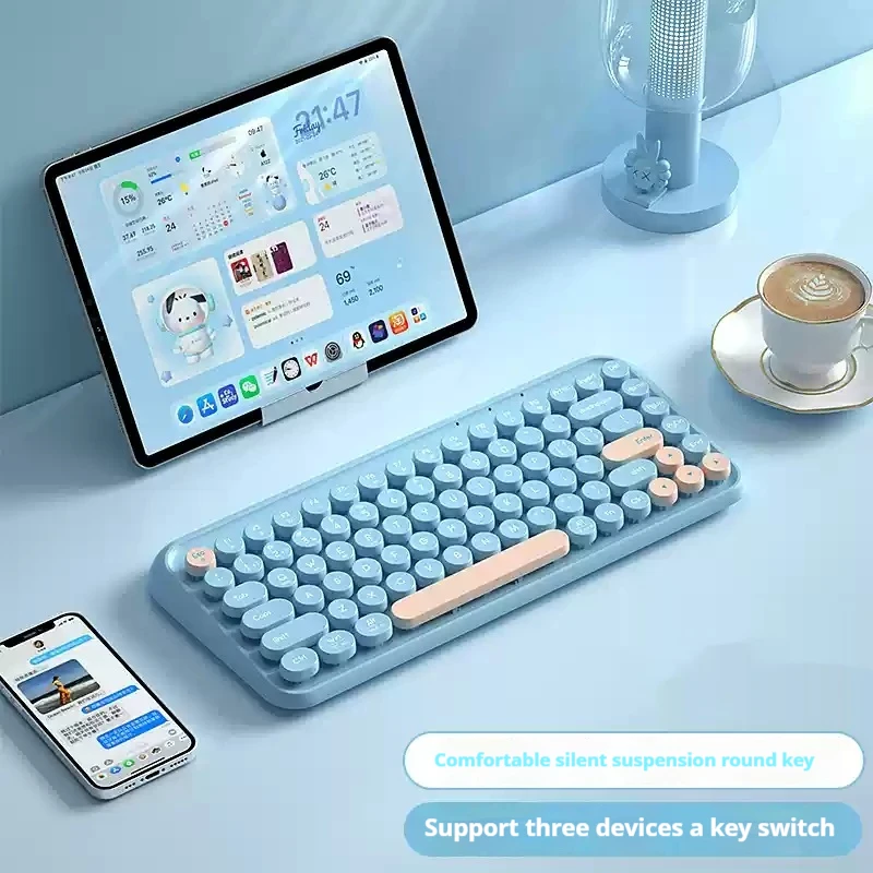 Bow-teclado inalámbrico para Ipad, teclado con Bluetooth de 84 teclas, aplicable a Tablet, Notebook, ordenador, varios colores, trabajo, estudio, alta calidad