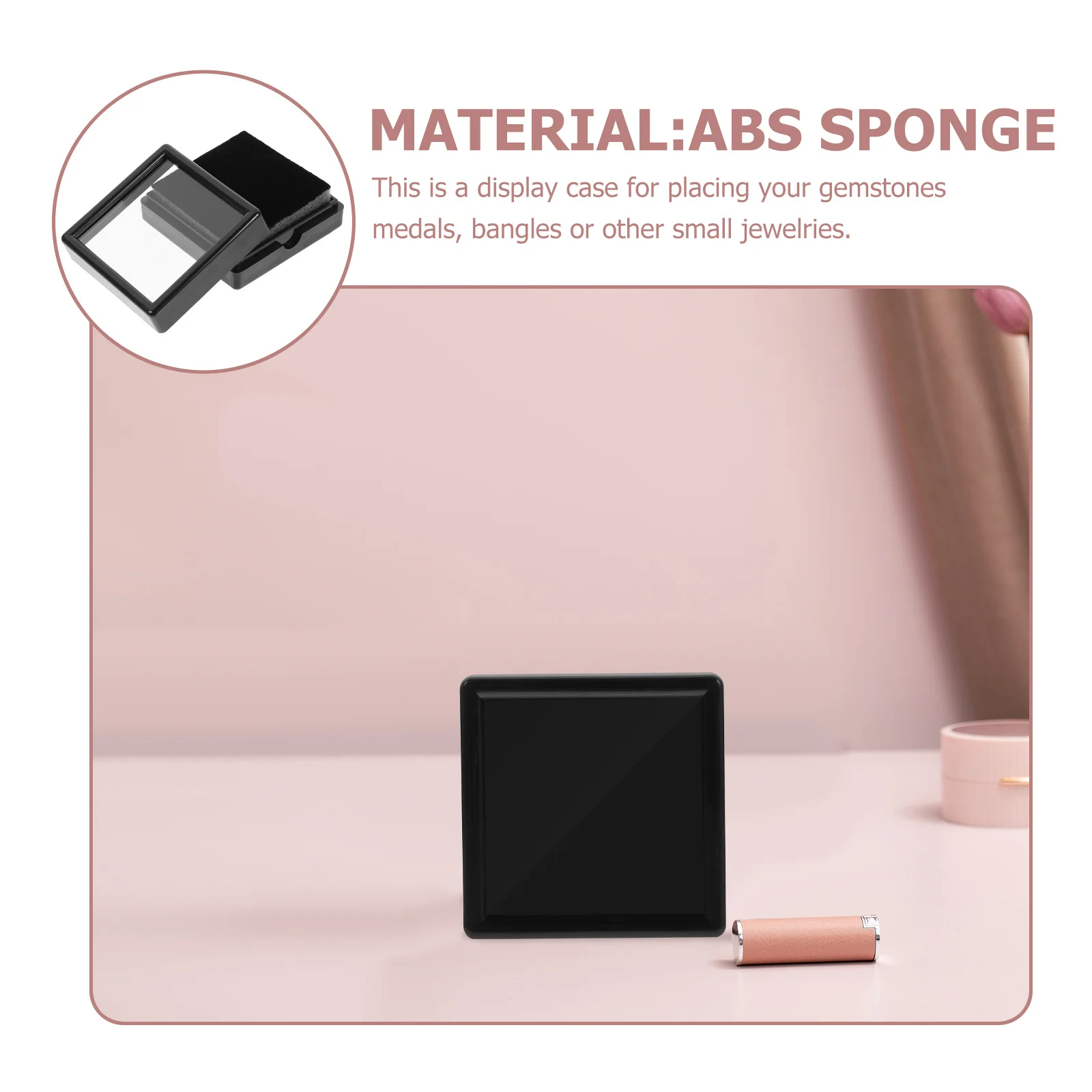 6Pcs Gemstone Display Case Transparent Cover Jewelry Storage Box Multi Functional Organizer for Badge Bracelets