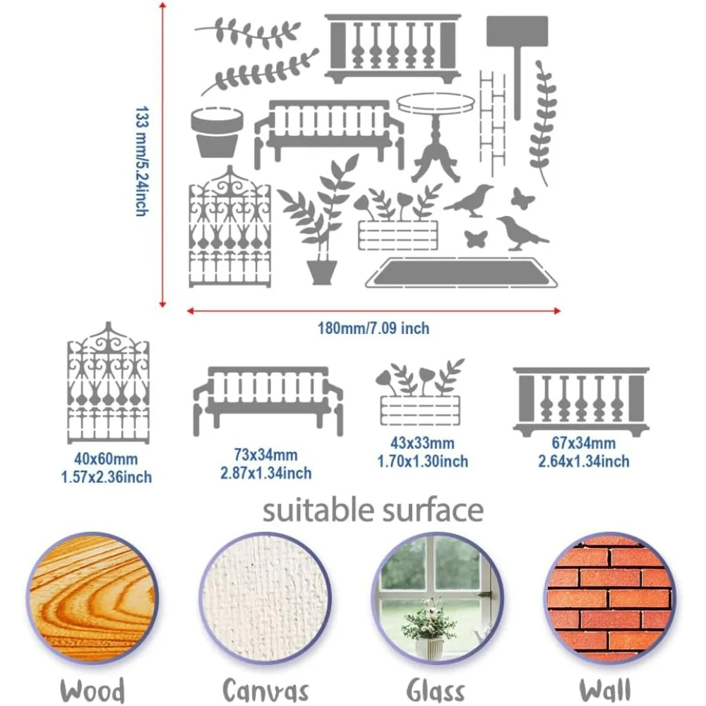 Металлический трафарет для дома, мебель для двора, птица, трафарет из нержавеющей стали, шаблоны, инструмент для журнала, набор для рисования
