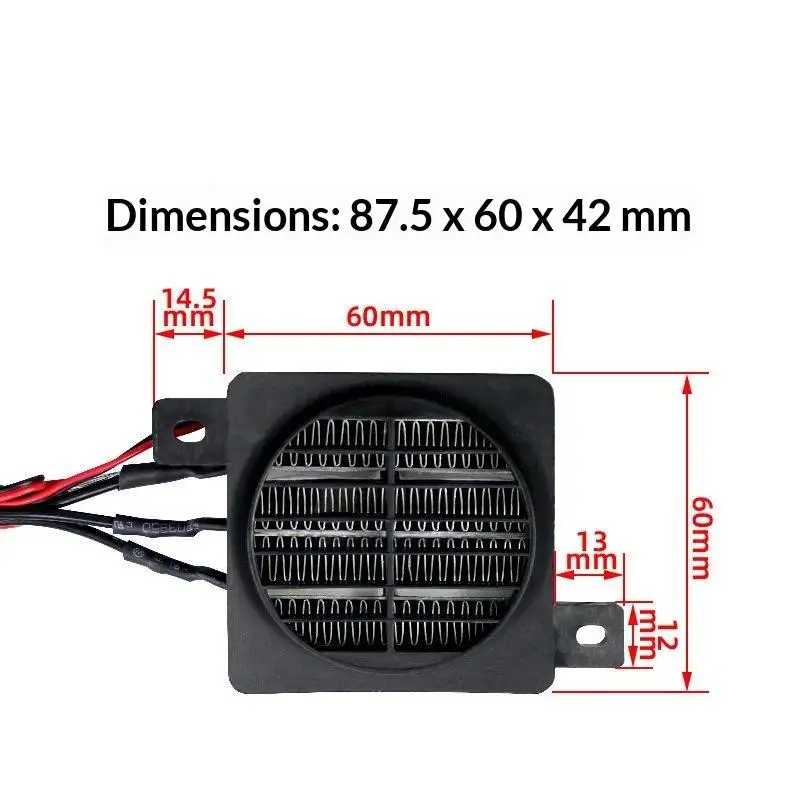 12V 120W PTC Heater With Fan Insulated Ceramic Thermostatic Fan Heater Pet Insulation Incubator PTC Heater