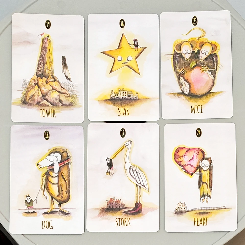 

Double-embossed 9*6cm Shadowland Lenormand: A 36-Card Journey Into Shadows and Light | Unique Gothic Ink-and-Watercolor Deck