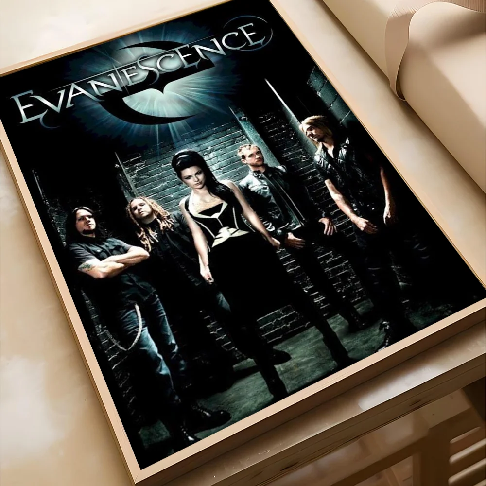 1PC Evanescence Rock Bands Poster Movie Sticky Posters Retro Kraft Paper Sticker DIY Room Bar Cafe Aesthetic Art Wall Painting