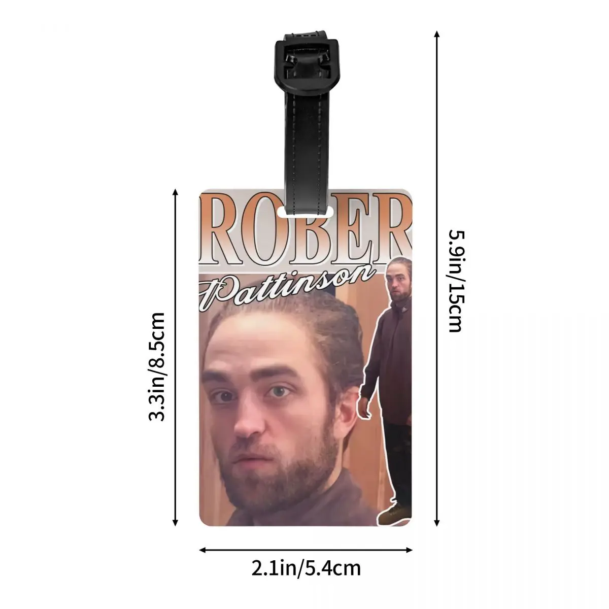 Funny Robert Pattinson Standing Meme Luggage Tags for Travel Suitcase Vintage Rob Privacy Cover Name ID Card