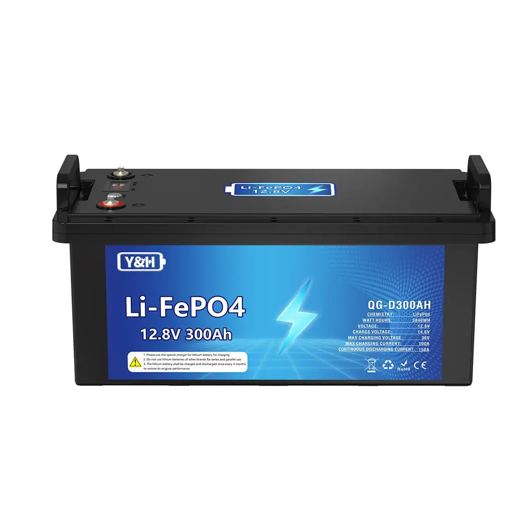 

Литиевая батарея LiFePO4 12В 300Ач, макс. 3840Втч энергии, USB-порт, отображение напряжения в реальном времени, встроенная BMS, идеально подходит для индивидуальных решений