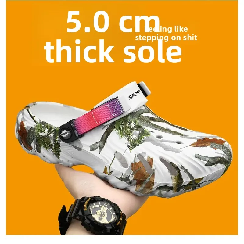 Plus Size  Summer Men Sandals Clogs Outdoor Garden Clogs Hole Shoes Male Casual Shoes Water Shoes Comfort Home Soft Slippers