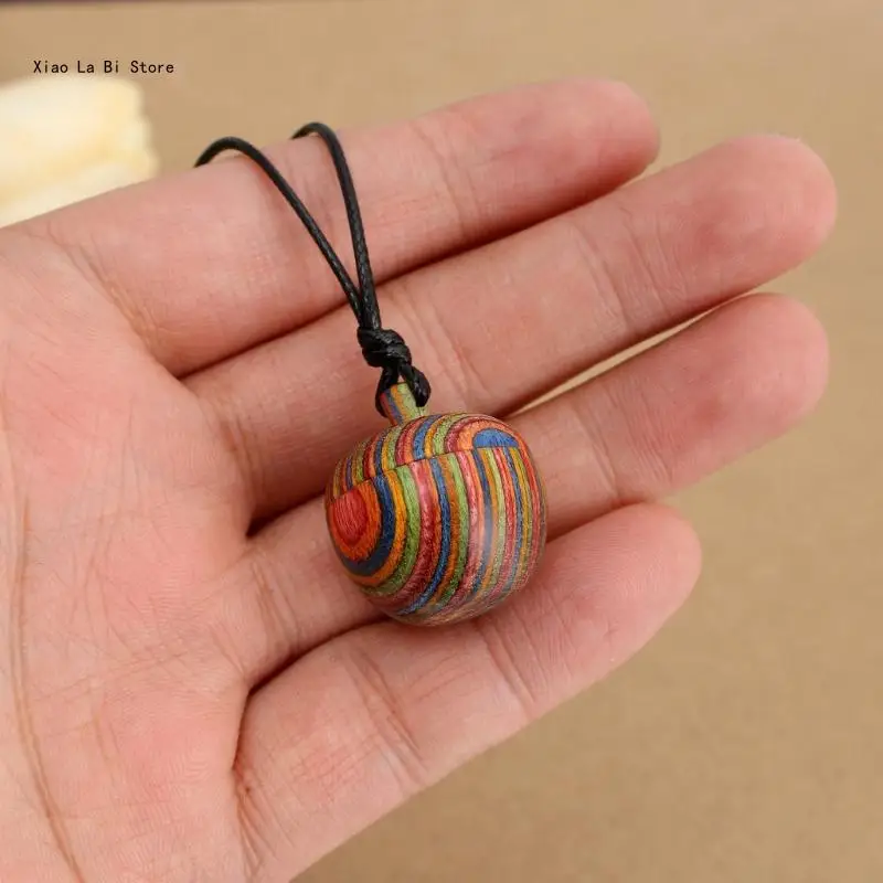 Creative Screwable Acorn Pendant Wooden Box Necklaces Pine Cone Acorns Choker XXFD