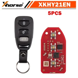 5PCS/LOT Xhorse XKHY21EN/XKHY01EN Wire Universal Remote Key for Hyundai 3+1 Buttons working with Xhorse VVDI Key tool