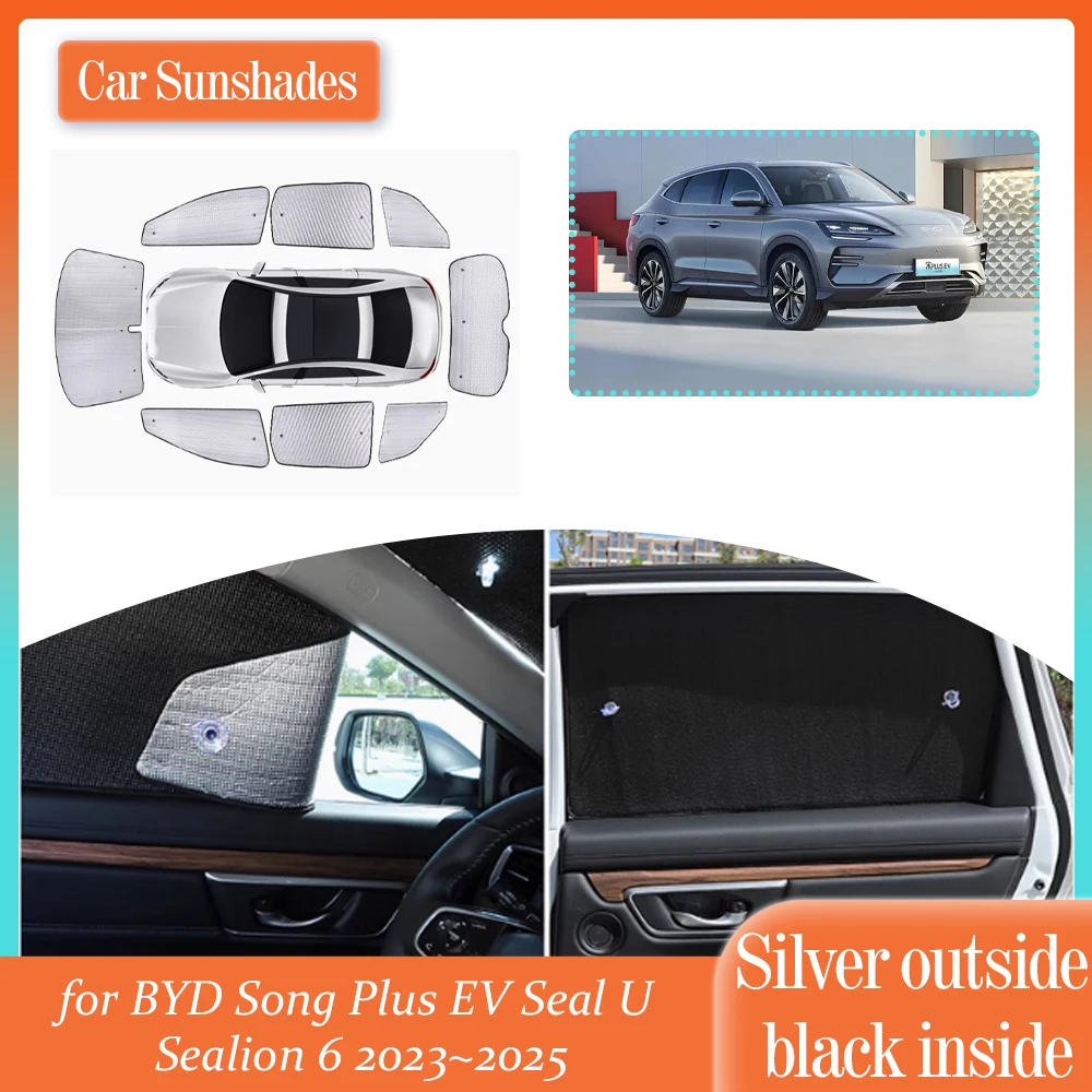 

Автомобильный солнцезащитный козырек для BYD Song Plus EV Seal U Sealion 6 DMI 2023 ~ 2025 Солнцезащитный козырек на окна, занавеска на лобовое стекло, аксессуары для люка