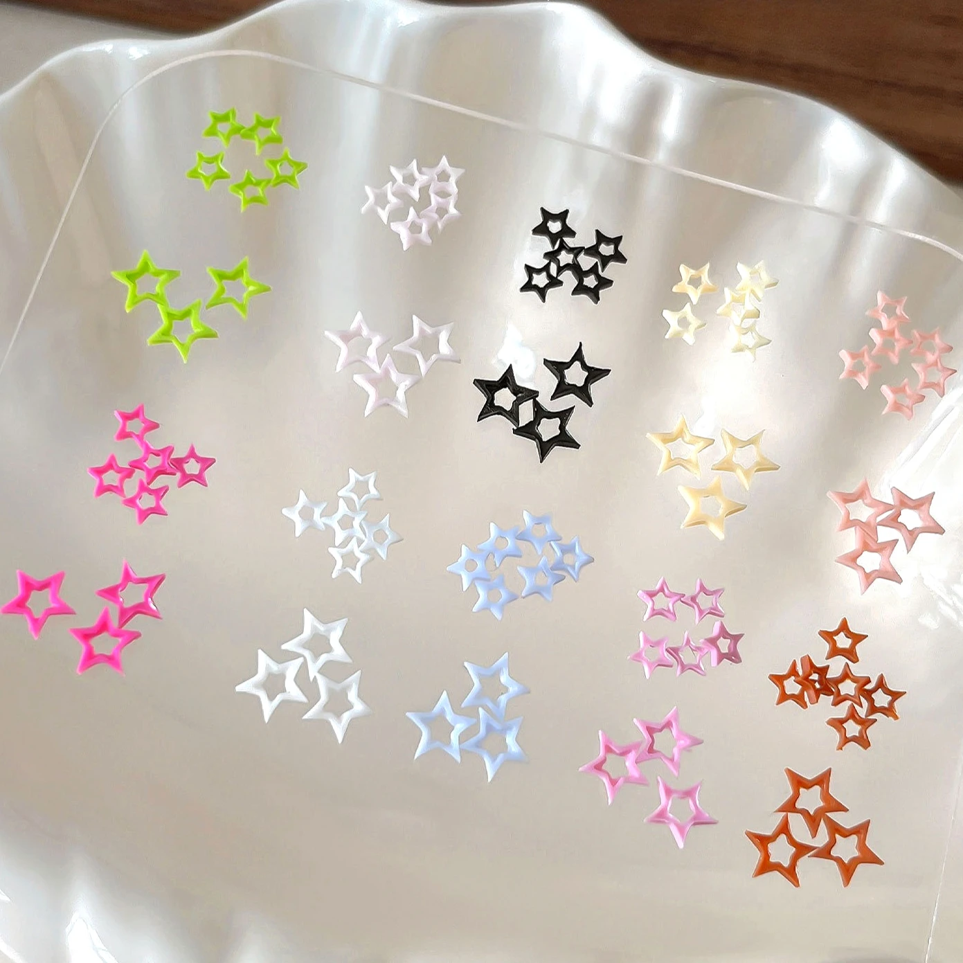 Cute Colored Hollow Pentagram  - Resin Glitter Pack review and price