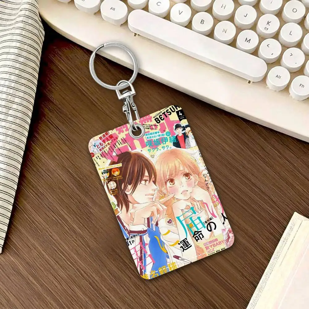 Anime Kimi Ni Todoke Card Holde Applicable To Credit Cards Bus Card Soft Leather Rectangular Keychain Protective Cover