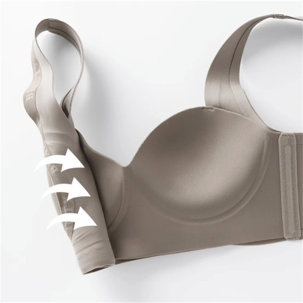 Augmentation Non-steel Rings Breast Anti-sagging Upper Bra Seamless One-piece Cup Bra Breast Highlight Elegant Swan Neck