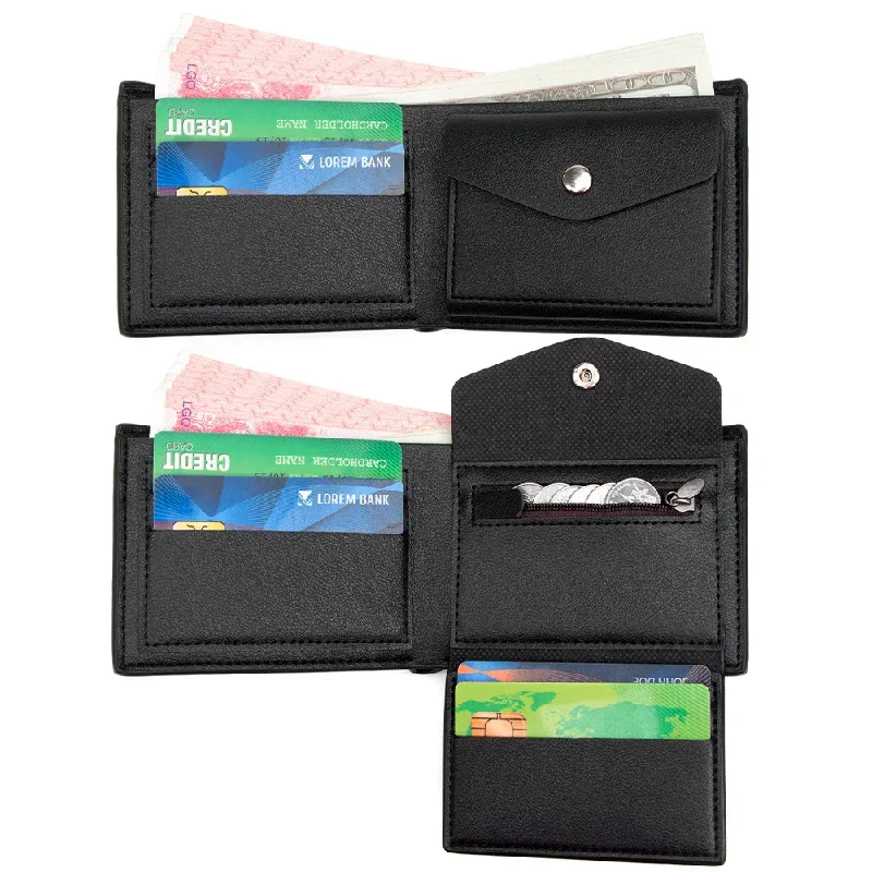 2026 Designer Embossed Men's Bifold Wallet Compact with Multi Card Slots and Coin Pocket