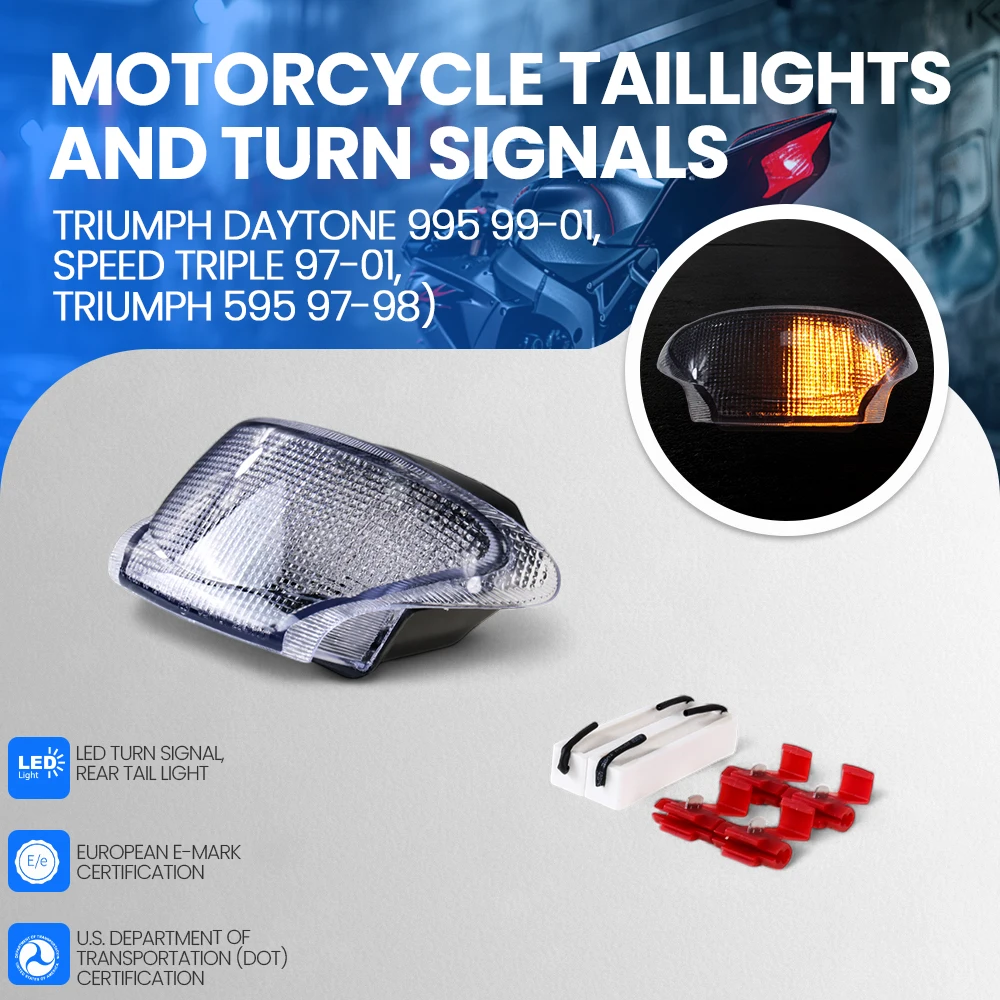 

Мотоциклетный светодиодный указатель поворота, задний фонарь для TRIUMPH Speed Triple 1997-2001 595 1997-1998 Daytona 995 1999-2001