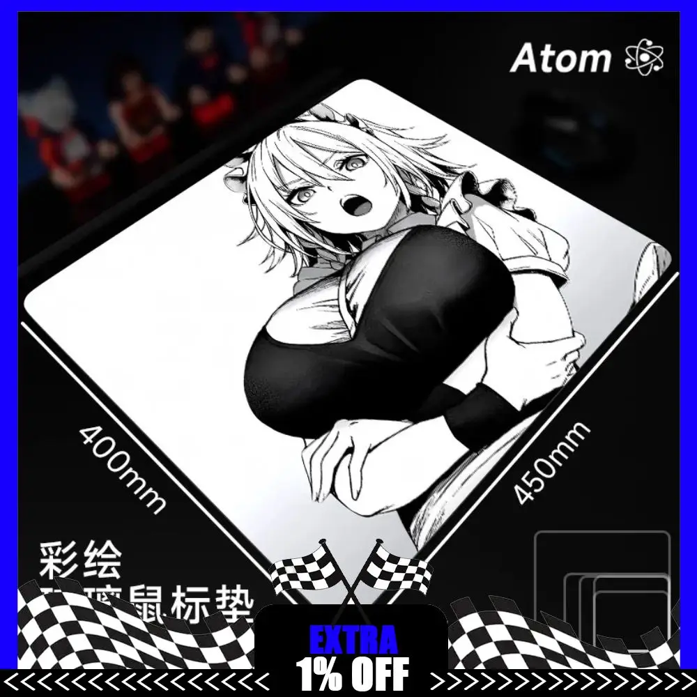 

Коврик для мыши из фотоэлектрического стекла, гладкий закаленный FPS для киберспорта, большой коврик для игрового стола 3,2 мм, аксессуары для геймеров с настраиваемым узором