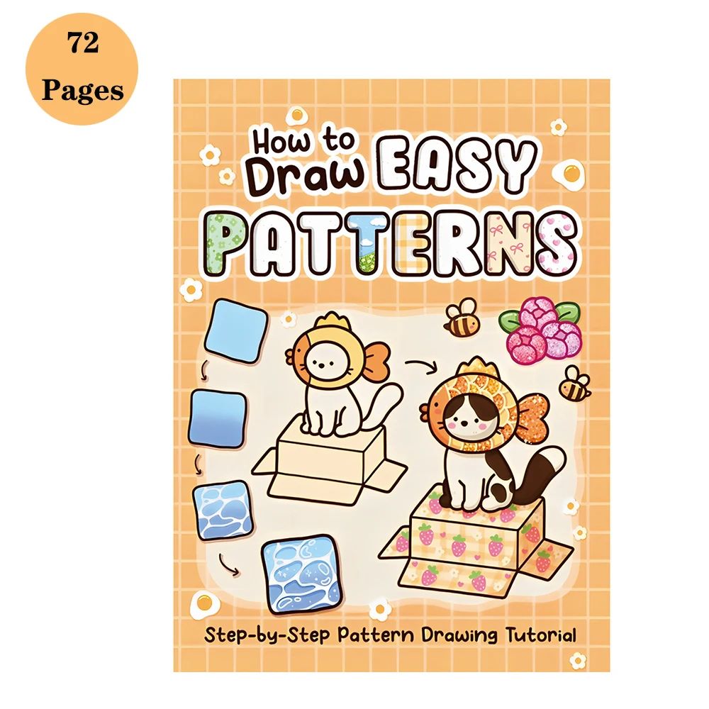 How to draw easy patterns，guide detailed steps for students to draw cartoon patterns，coloring book，notes image 4