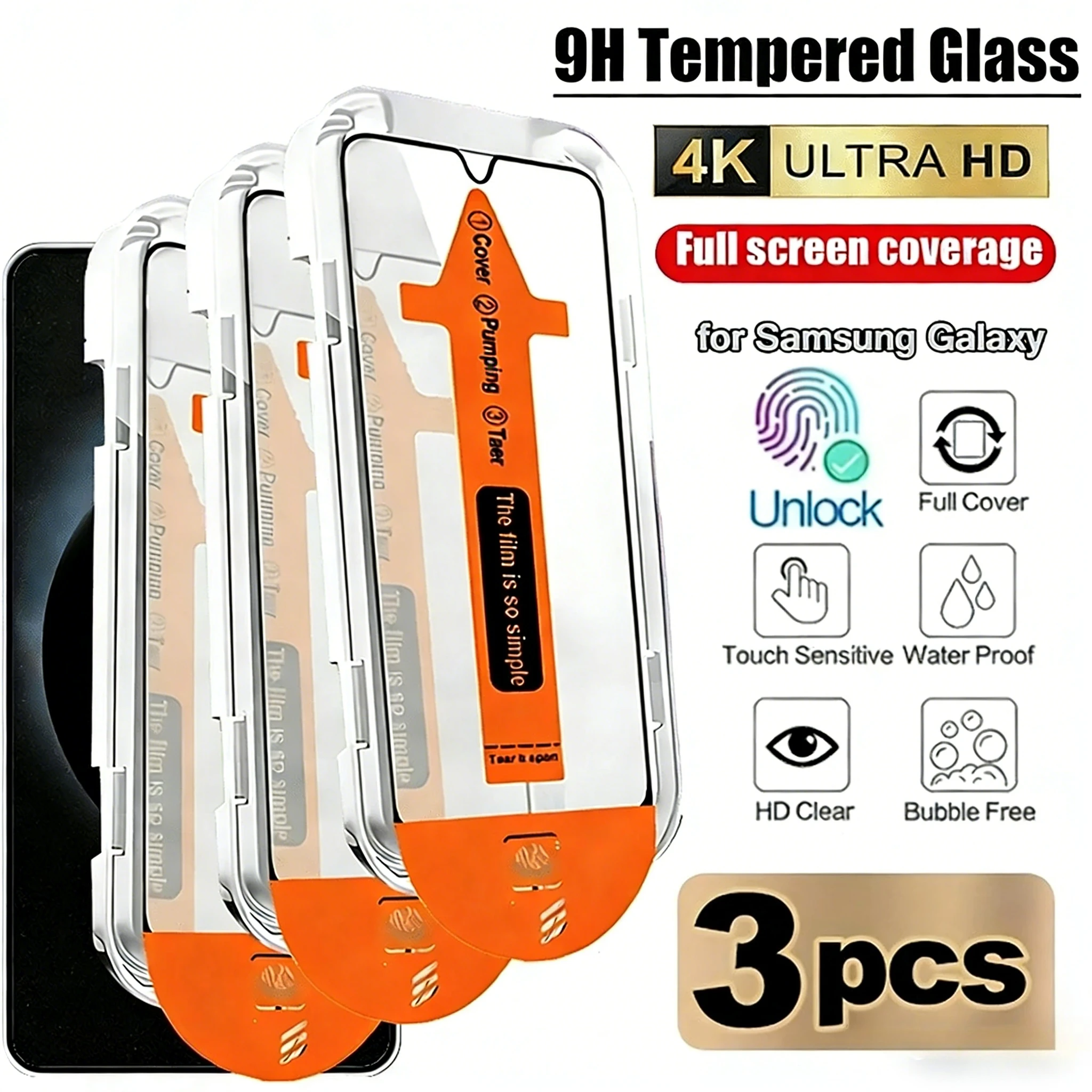 1-3PCS Support Fingerprint Unlock Tempered Glass Screen Protector For Samsung S26 Ultra S25 Edge S24/23/22/21 Plus HD Clear Film